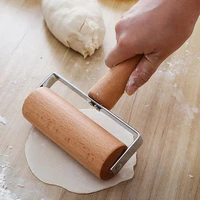 rolling pin non stick wheel design wood kitchen rolling pin for dough rolling