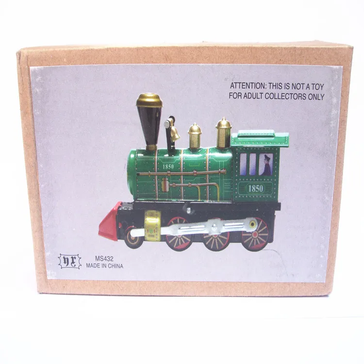 

[Funny] Adult Collection Retro Wind up toy Metal Tin The locomotive Mechanical toy Clockwork toy figures model kids gift
