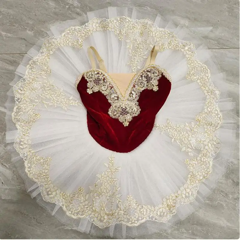 

White Professional Ballet Tutu Skirt Ballet Dress Children Swan Lake Kids Belly Latin Dance Costumes Stage Performance Wear