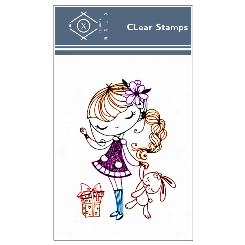 Горячая Распродажа прозрачные штампы для девочек с кроликом/силиконовые