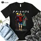 Новый Комплект футболок Lluffy Sanji Zoro из аниме друзья один кусок Монстр 3, подарок, 2021 черная хлопковая футболка