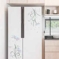 elegant flowers white flower wall sticker glass cabinet refrigerator door decor wallpaper mural art refrigerator stickers