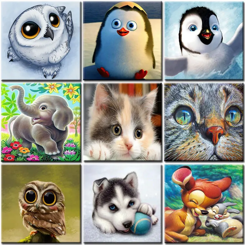 

Diamond Painting 5D Cat Diamond Mosaic Cartoon DIY Full Round Diamond Embroidery Animals Cross Stitch Rhinestone Decor Home Gift