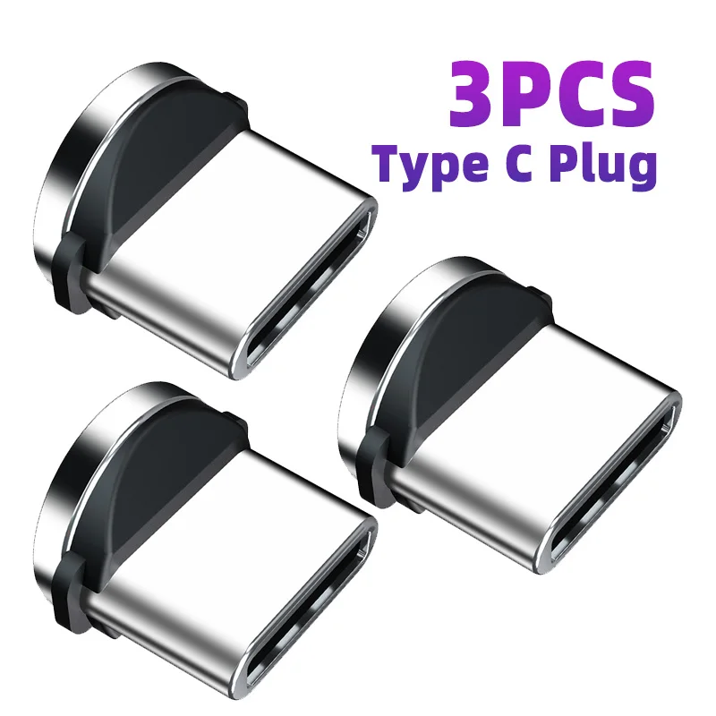 3pcs 360 rotation magnetic tips for mobile phone replacement parts easy operate converter charging cable adapter type c micro free global shipping