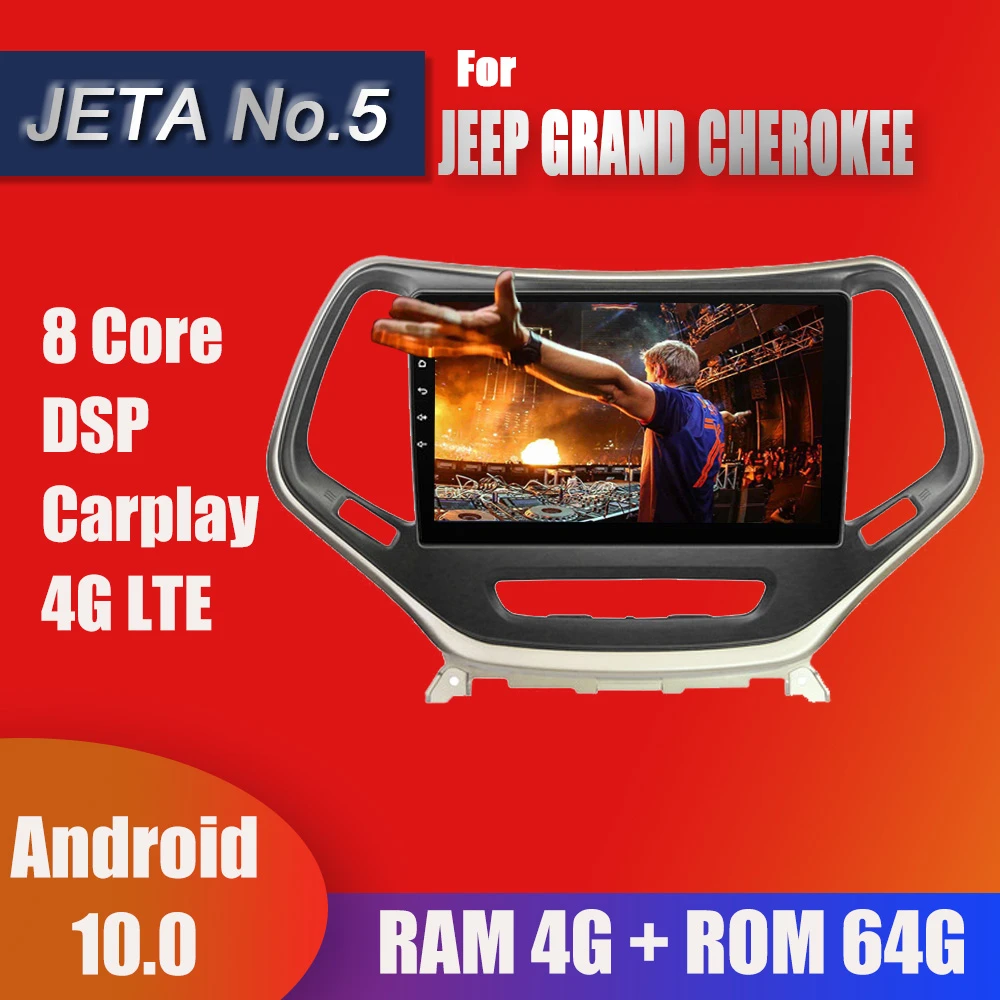 Автомагнитола 2 Din с GPS навигацией Bt плеером 9 дюймовым экраном для Jeep Grand Cherokee 5 KL 2014