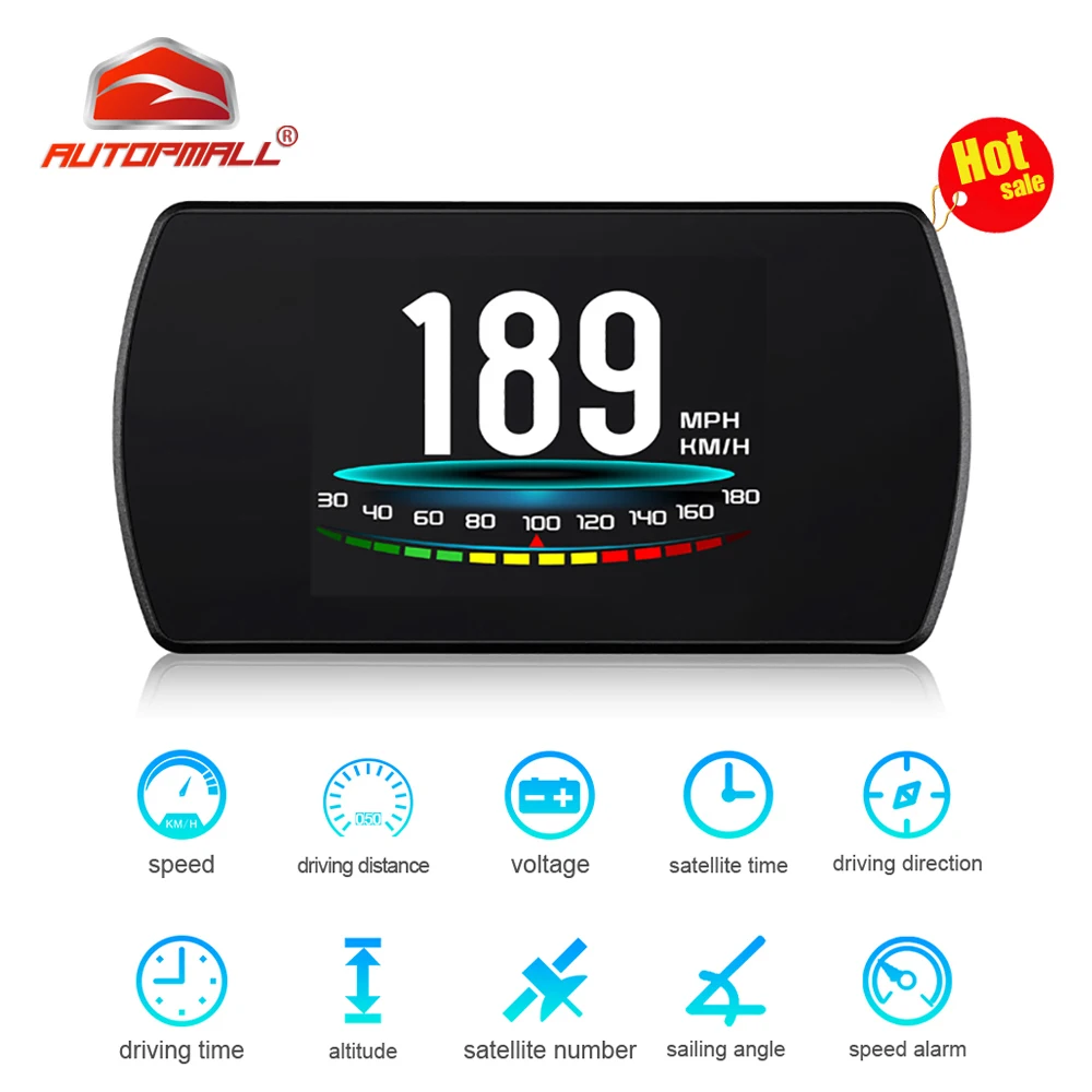 Цифровой автомобильный измеритель OBD Hud дисплей со спидометром интерфейс OBD2