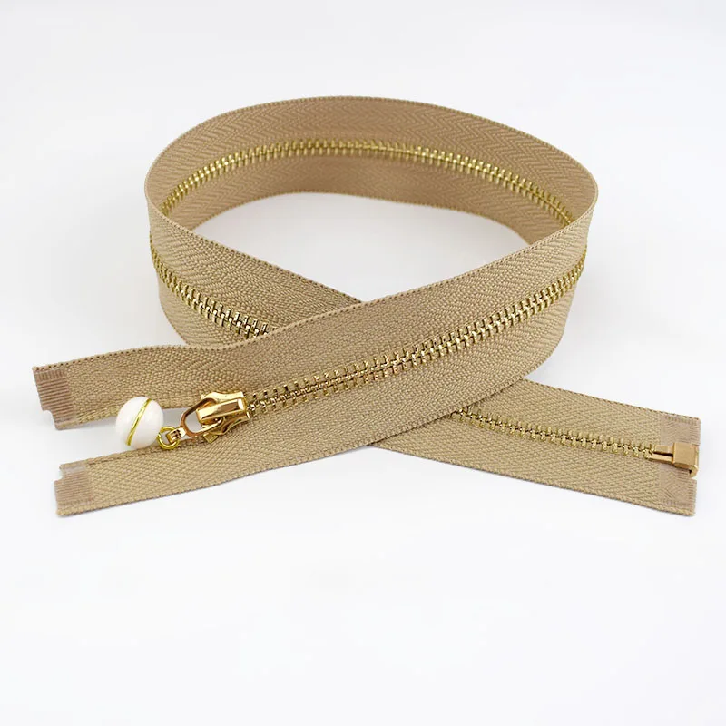 khaki-white 50 см 3# жемчужный слайдер съемник украшения металлические застежки-молнии для шитья одежды молния DIY ремесло аксессуары для шитья ZA044 золотые молнии - Цвет: khaki-white