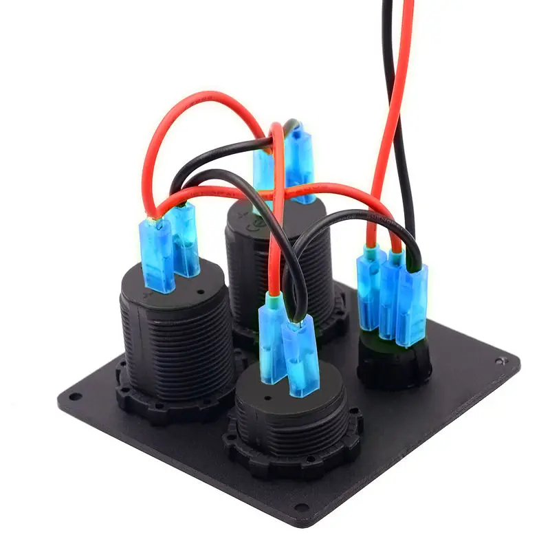 AU двойное зарядное устройство USB + Вольтметр 12 В розетка переключатель 4 отверстия