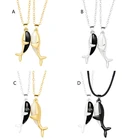 2 шт.компл. подвеска с Китом для обнимания, длинная цепочка, ожерелье для пары, прочное магнитное ожерелье C7AE