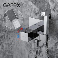gappo thermostatic bidet faucet solid brass function square hand shower head tap crane 90 degree switch mixer tap shower bidet