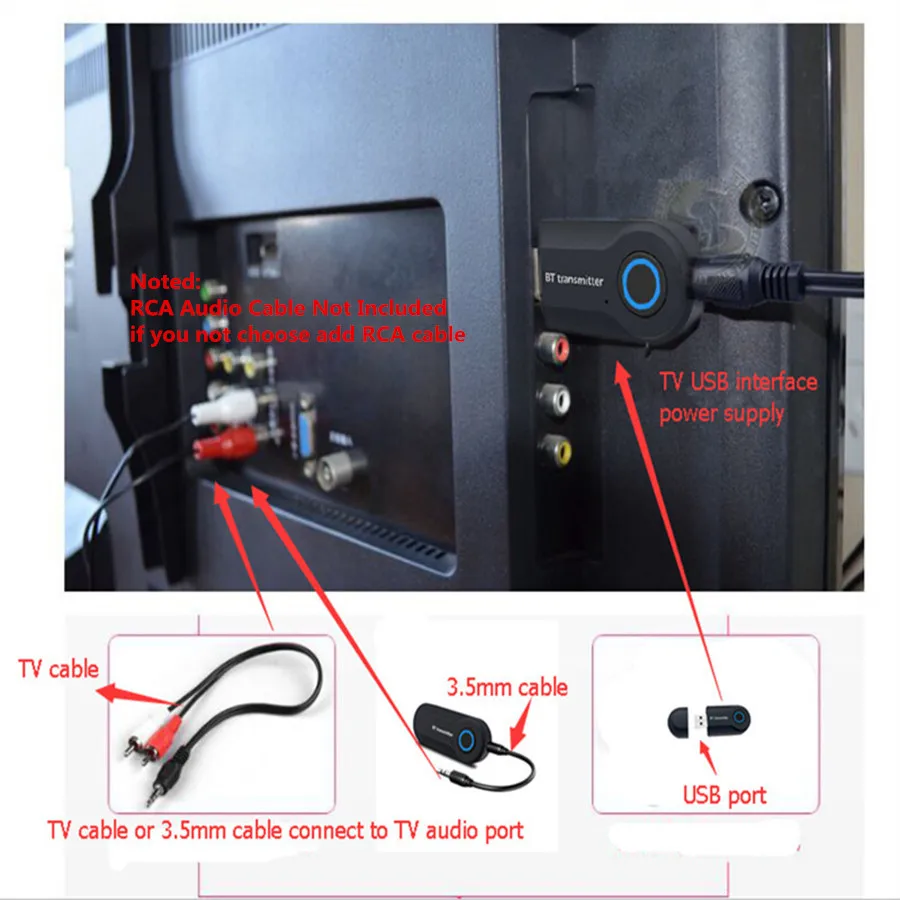 VIKEFON Bluetooth передатчик аудио 3,5 мм AUX Bluetooth 4,2 USB адаптер RCA MP3 музыка автомобильный комплект ТВ Беспроводной для динамика наушников