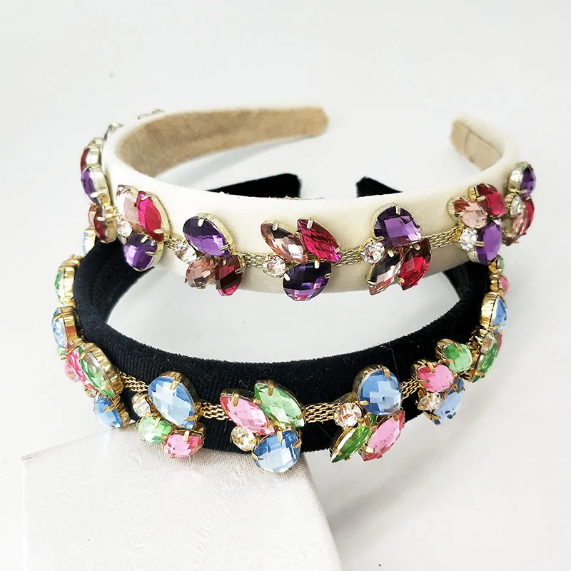 Мода 4 ряда со сверкающими стразами Hairband женский супер флэш двойной с украшением в виде кристаллов боковые волосы головная повязка, аксессуары для волос