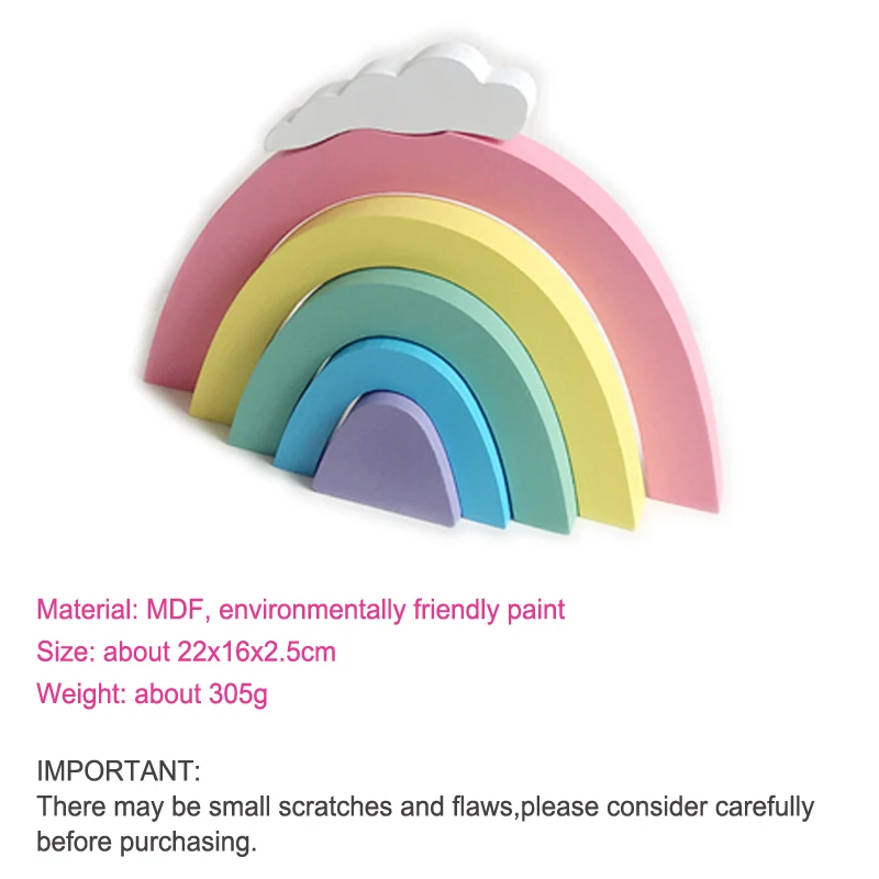 1 комплект ручной работы деревянные радужные детские игрушки блоки украшения