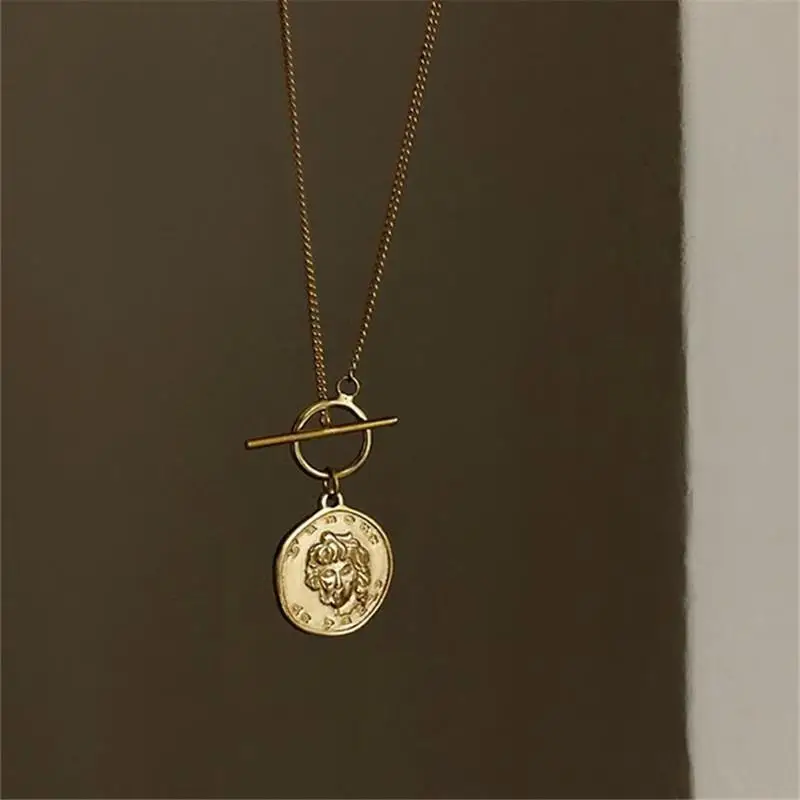 

European And American Hip Hop Fashion Sweater Chain Street Ins Clavicle Chain Female Korean Fashion Coin Chain Ot Female