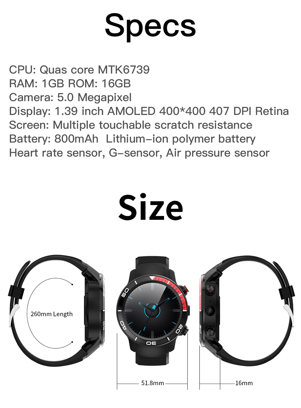 H8 1 ГБ 16 ГБ Ip68 Водонепроницаемые Смарт-часы Android 7,1 OS MTK6739 четырехъядерный 1,28 ГГц умные часы для мужчин поддержка плавания PK KW88 z28