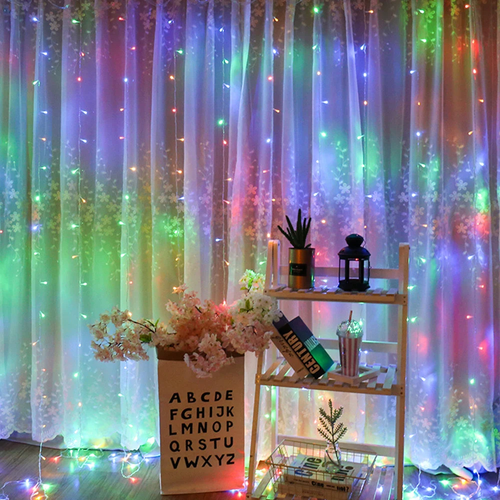 Светодиодный 220 В ЕС/110 штепсельная вилка стандарта США строка шторы светильник