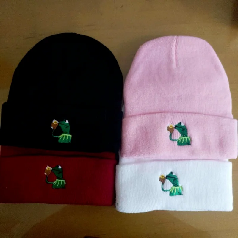 

2021 шляпа лягушки облегающие шапки, зимняя шапка, женская шапка, шапка для женщин, шапка в стиле хип-хоп, шапки для Ланы