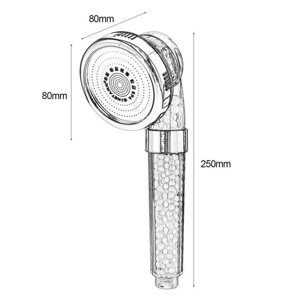 

3 Function Adjustable Jetting Shower Head Bathroom High Pressure Saving water Anion Filter SPA Nozzle Shower Heads