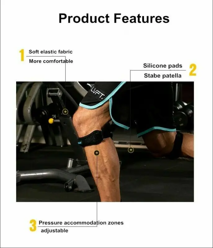 Регулируемый магнитный спортивный наколенник из неопрена поддерживающий бандаж