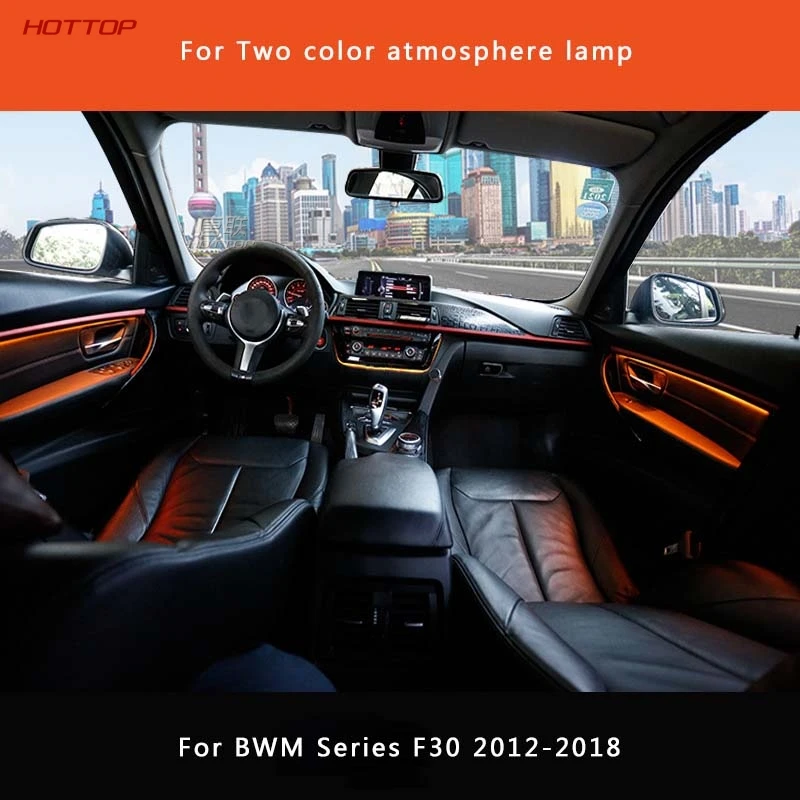 

Декоративные светодиодные фонари для BMW 3 серии F30 12-18, четыре внутренняя панель двери, синего и оранжевого цветов