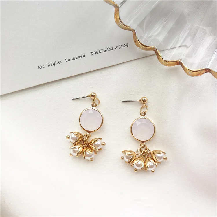 Японские натуральные весенние серьги-клипсы в виде леса серьги без проколов