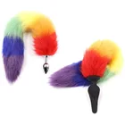 Силиконовая или металлическая Анальная пробка camaTech, анальная пробка в виде кошачьего хвоста, радужная искусственная лисица, задняя пробка для пары, бутафория, эротическая игрушка