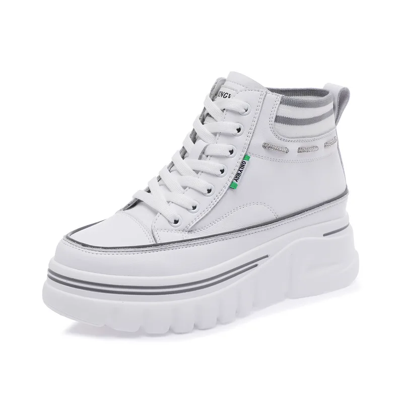 

Genuine Leather Platform Sneakers Women's Autumn Shoes Woman Tennis Female Internal Increase Luxury Flat Shoes Sneaker Girl 2021