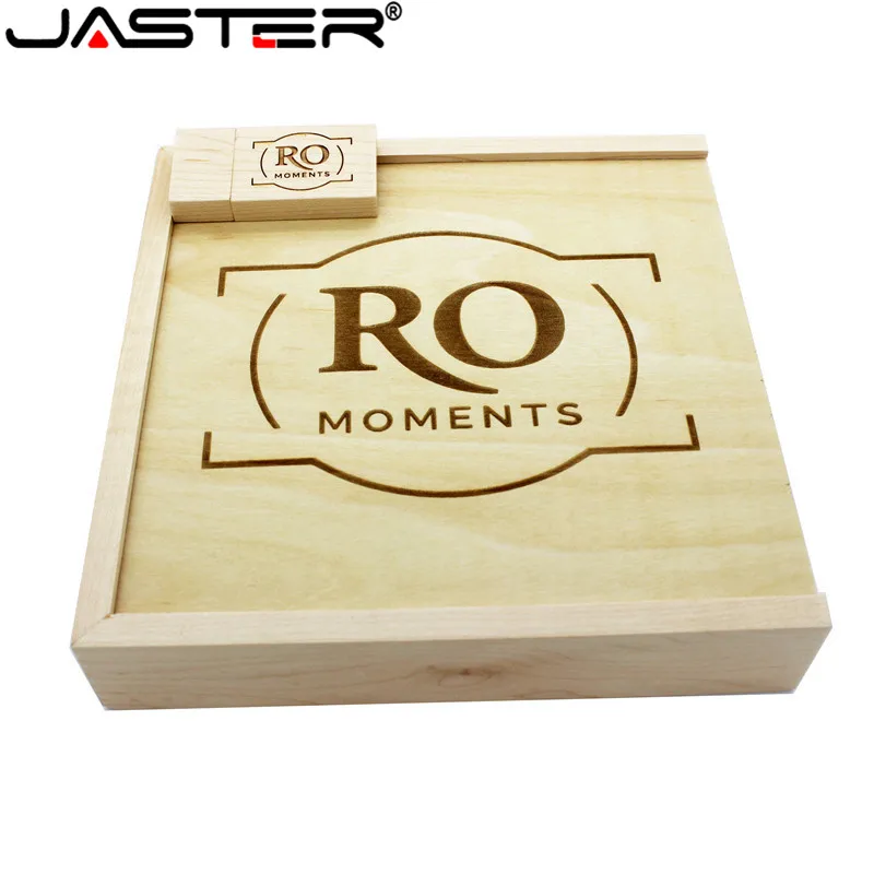 JASRER (1 шт. бесплатный логотип) уникальный фотоальбом ореховая древесина USB +