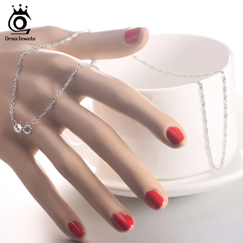 ORSA JEWELS Настоящее 925 стерлингового серебра ожерелья для женщин и мужчин звено цепи