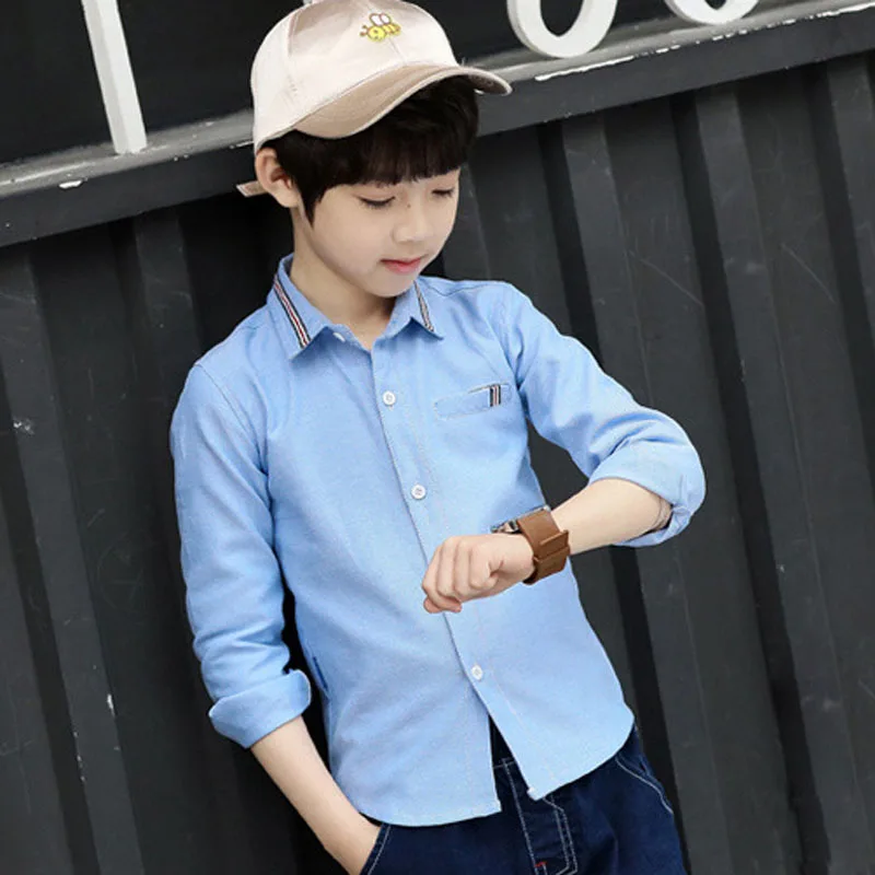 От 5 до 12 лет одежда для мальчиков на весну и осень рубашка жакет из хлопка модная
