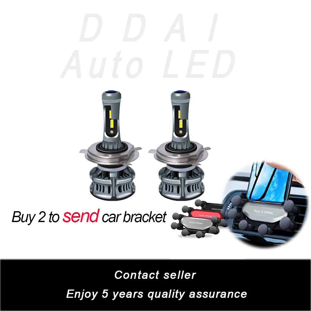 DDAI Супер Яркий H7 LED H4 авто для audi A1 A3 Автомобильная фара 9005 H3 H8 H11 H1 60W 8000LM 6500K
