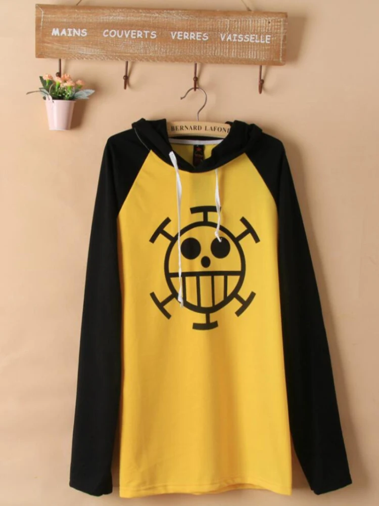 

Anime One Piece Trafalgar Law Hoodie Long Sleeve T-Shirt Sweatshirt Hooded Tops Tee Jacket Cosplay Costume Size S M L XL XXL