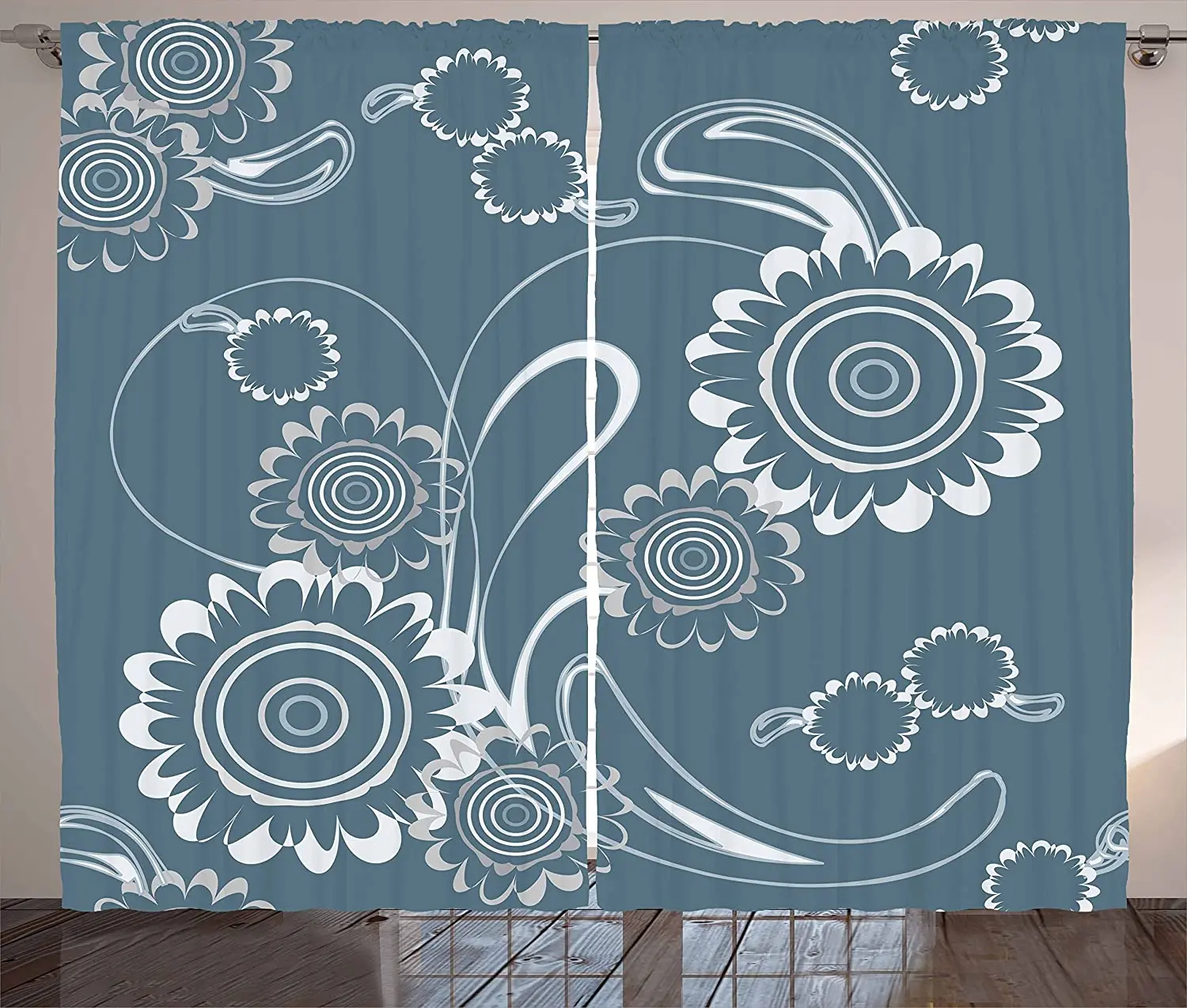 

Grey Blue Thermal Blackout Curtain for Living Room Bedroom Kitchen Home Hotel Coffee Decor Opaque Window Curtains