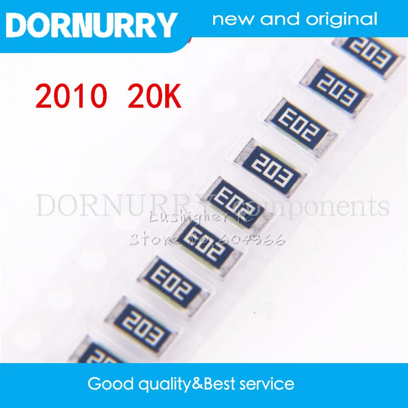 

100 шт. 2010 SMD резистор 3/4 Вт 5% 20K 20000R 20kohm 20000ohm 203R DORNURRY