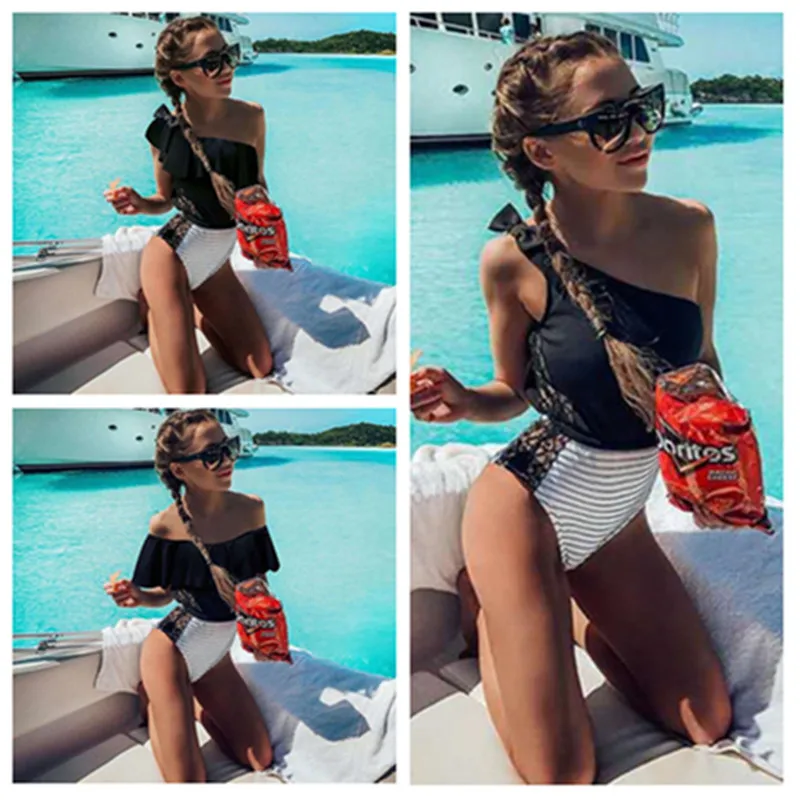 

2021 New Fashion Sexy Hot Spring Vacation Beach Clothes Ladies One-Piece Swimsuit Ladies Lace Swimsuit