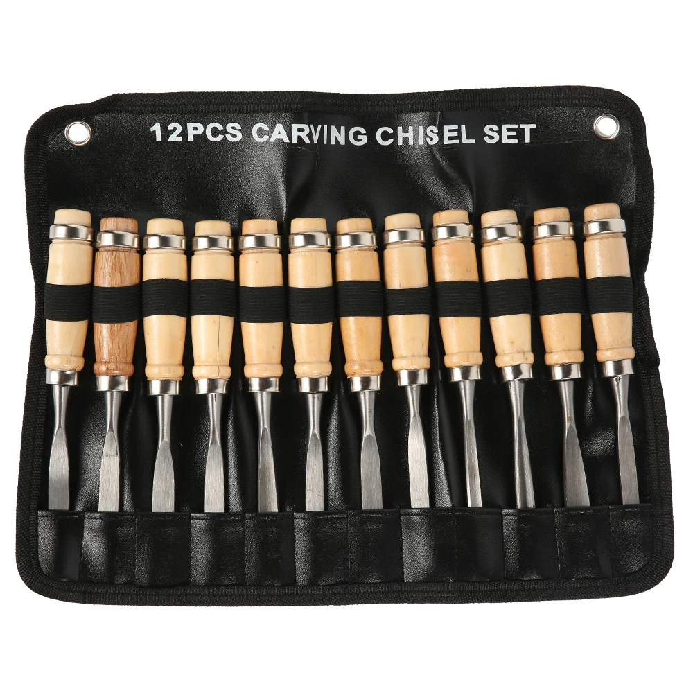 

12 Pcs Manual Wood Carving Hand Chisel Tool Set Professional Carpenters Woodworking Carving Chisel DIY Detailed Hand Tools