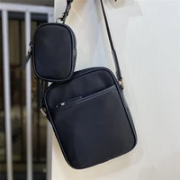 mens black nylon small square casual sports shoulder bag messenger bag chest bag