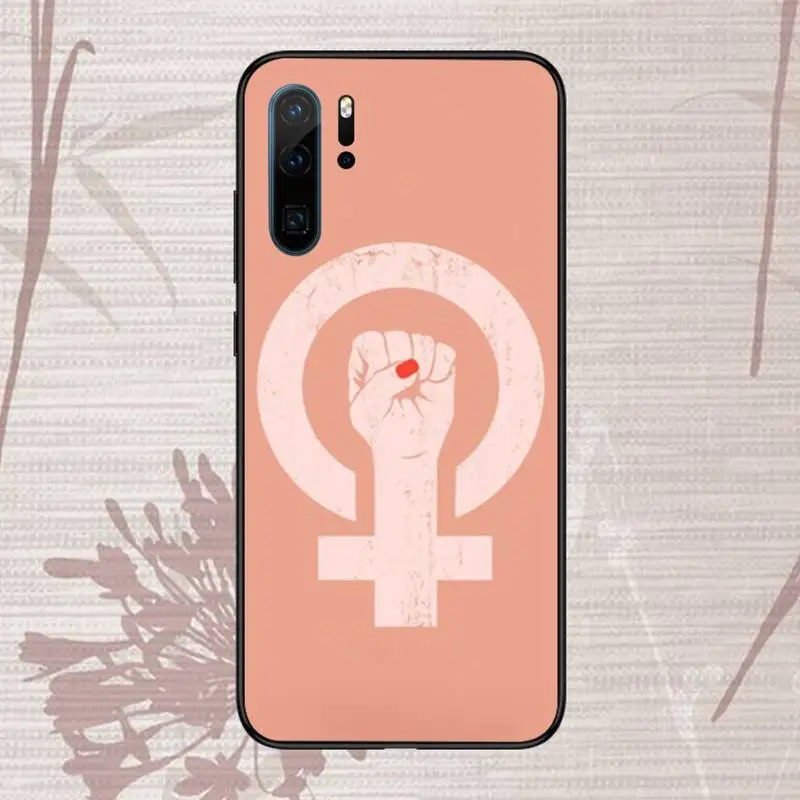 

pink Feminist fist Logo Phone Case Funda For Huawei P9 P10 P20 P30 Lite 2016 2017 2019 plus pro P smart