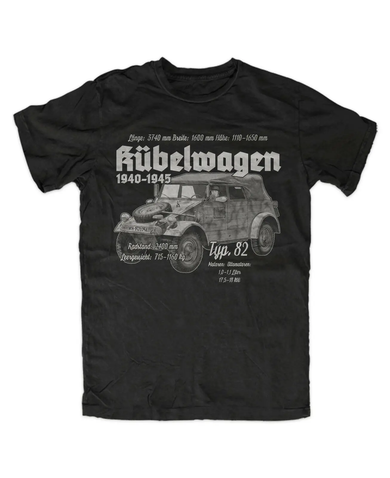 

Vintage Type 82 Bucket/Tub Car Bundeswehr Military Vehicle T-Shirt. Summer Cotton Short Sleeve O-Neck Mens T Shirt New S-3XL