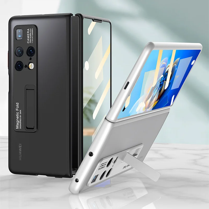 

PC Hard Built-in Film Magnetic Bracket Stand Case For Huawei Mate X2 Phone Cover Luxury Folding Nano Shockproof Protective Funda