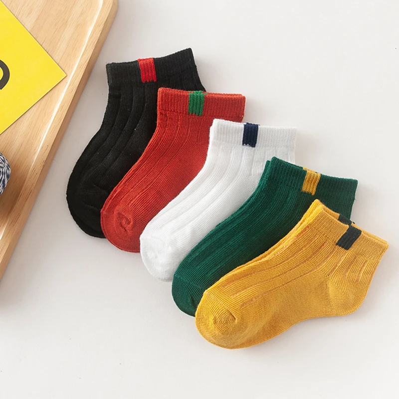 

5Pairs/Lot Baby Boys Girls Soft Cotton Socks Children Cartoon for School Sport Socks Girl Striped Bear Cute Sock Kids 1-10years