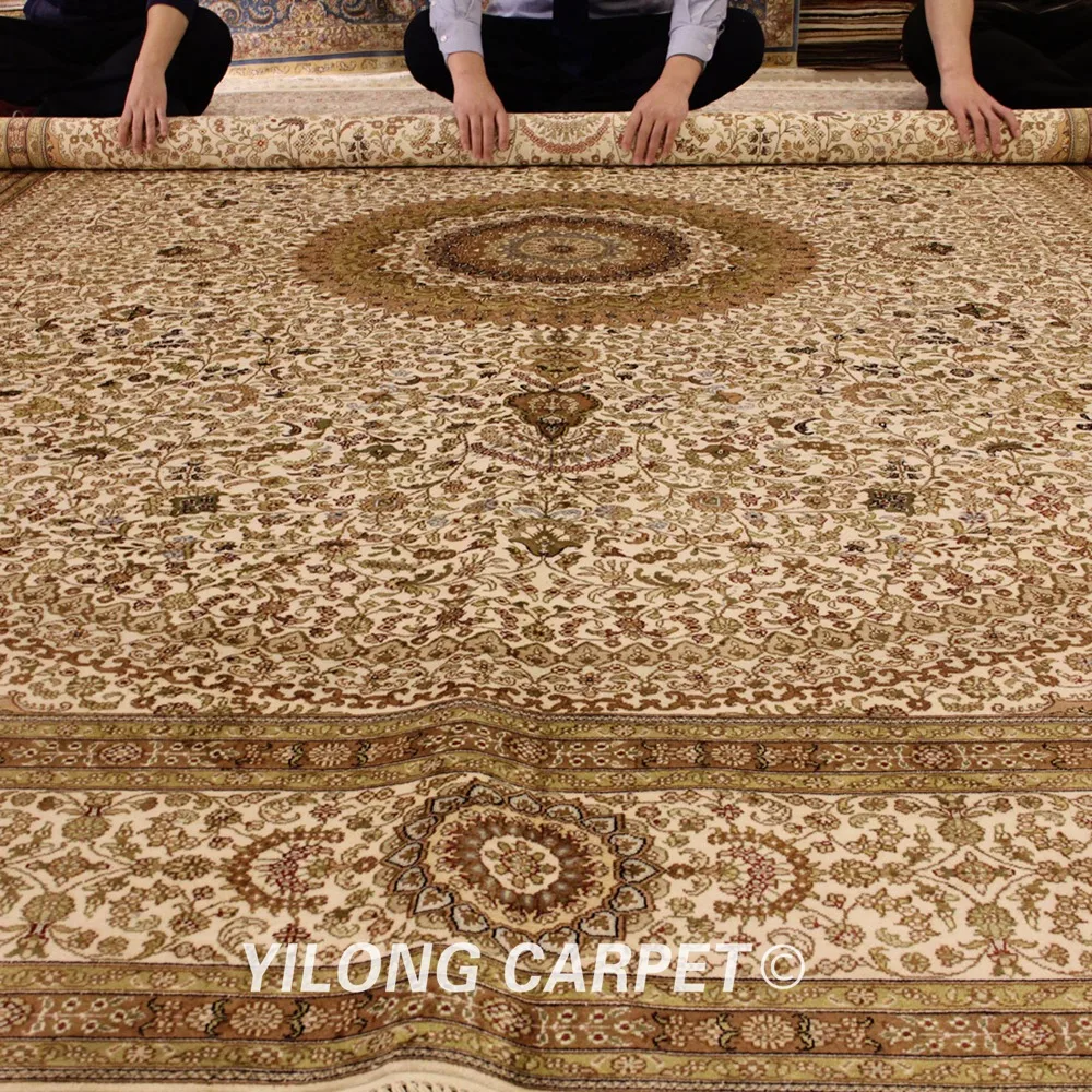 YILONG 9 'x 12' ручной работы Классический персидский шелковый ковер роскошный