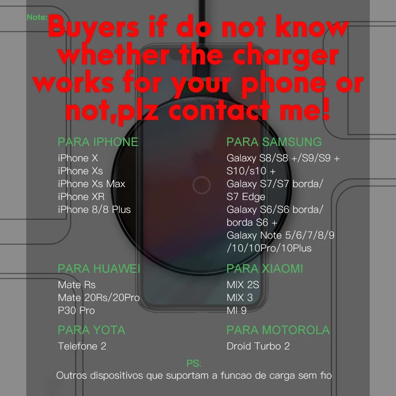 IONCT QI беспроводная зарядка для iPhone X 8 Plus XR XS Max безпроводная samsung S8 S9 huawei Xiaomi айфона