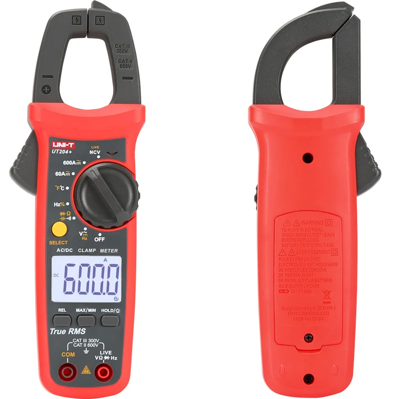 Uni-t UT201+/UT202+/UT203+/UT204+/UT202+ 400-600A цифровой клещи; Автоматический диапазон true RMS высокий прецизионный мультиметр