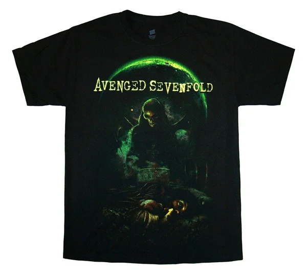 

Avenged Sevenfold - Green Moon - Men's T-Shirt Black short sleeved t shirt O-Neck