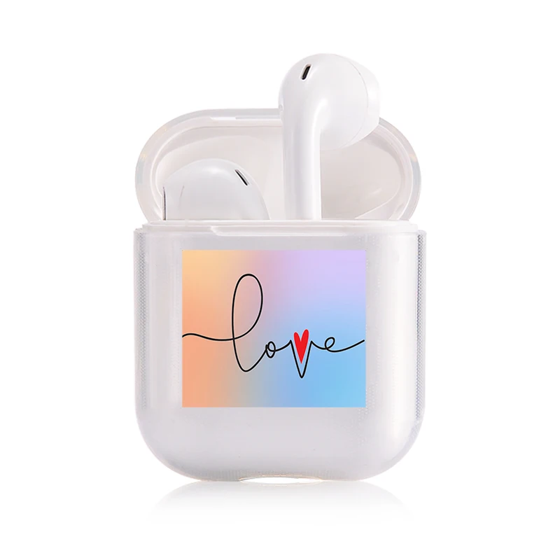 Хроматический модный наушник чехол для Apple Airpods чехол простой милый любовь сердце Bluetooth поп AirPods чехол прозрачный жесткий чехол