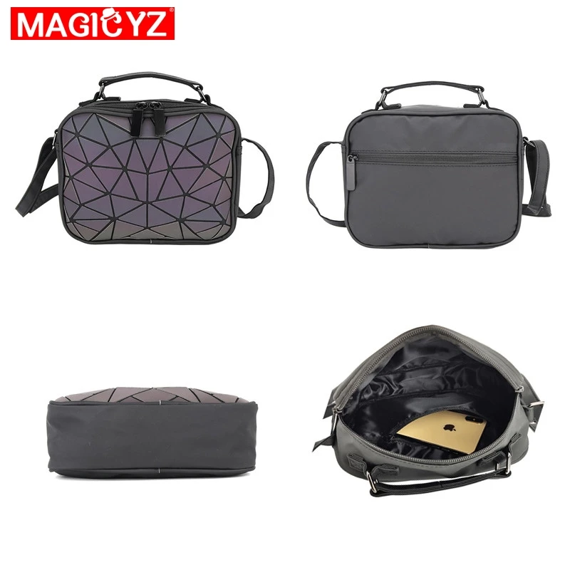 MAGICYZ женские лазерные светящиеся сумки маленькие сумки через плечо для женщин сумка на плечо геометрическая Клетчатая Мужская Сумка женская кожаная сумочка