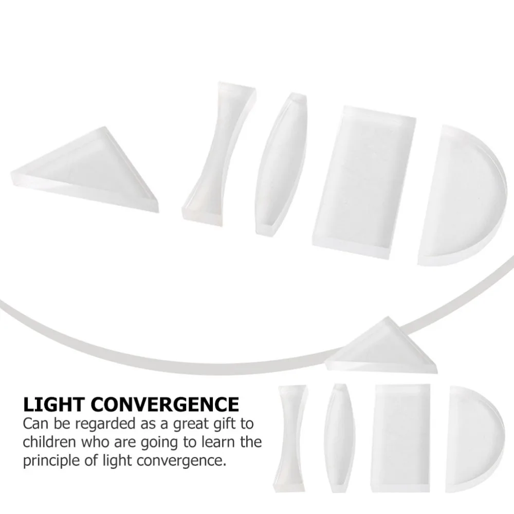 

5pcs Transparent Physical Optical Lens Concave Convex Lens for Physics Teaching