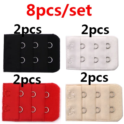 8pcs 5/8 шт. бюстгальтер удлинитель пряжки 3 ряда 2 крюк бюстгальтеры, нижнее белье, регулируемый удлиненный бюстгальтеры Для женщин кружевное нижнее белье - Цвет: 8pcs