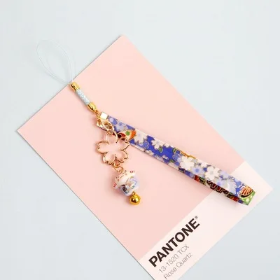 fashion 20pcs kawaii lucky cat bell phone straps for mobile phone accessories cute wristband lanyard for pendant diy keychain free global shipping